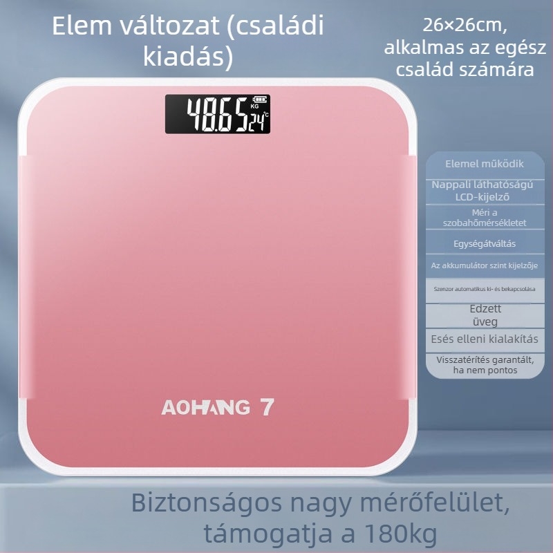 Testzsírszint mérő elektronikus mérleg – felnőtteknek; általános használat; maximális terhelhetőség: 1; energiaellátás: részletek