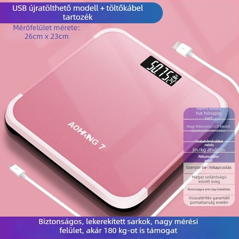 Testzsírszint mérő elektronikus mérleg – felnőtteknek; általános használat; maximális terhelhetőség: 1; energiaellátás: részletek