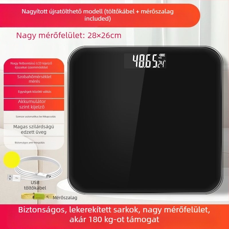 Testzsírszint mérő elektronikus mérleg – felnőtteknek; általános használat; maximális terhelhetőség: 1; energiaellátás: részletek