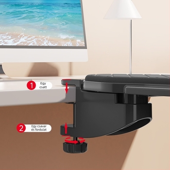 Irodai könyöktámasz — forgatható kartámasz, szilikon és textil, csúszásmentes, könnyen tisztítható