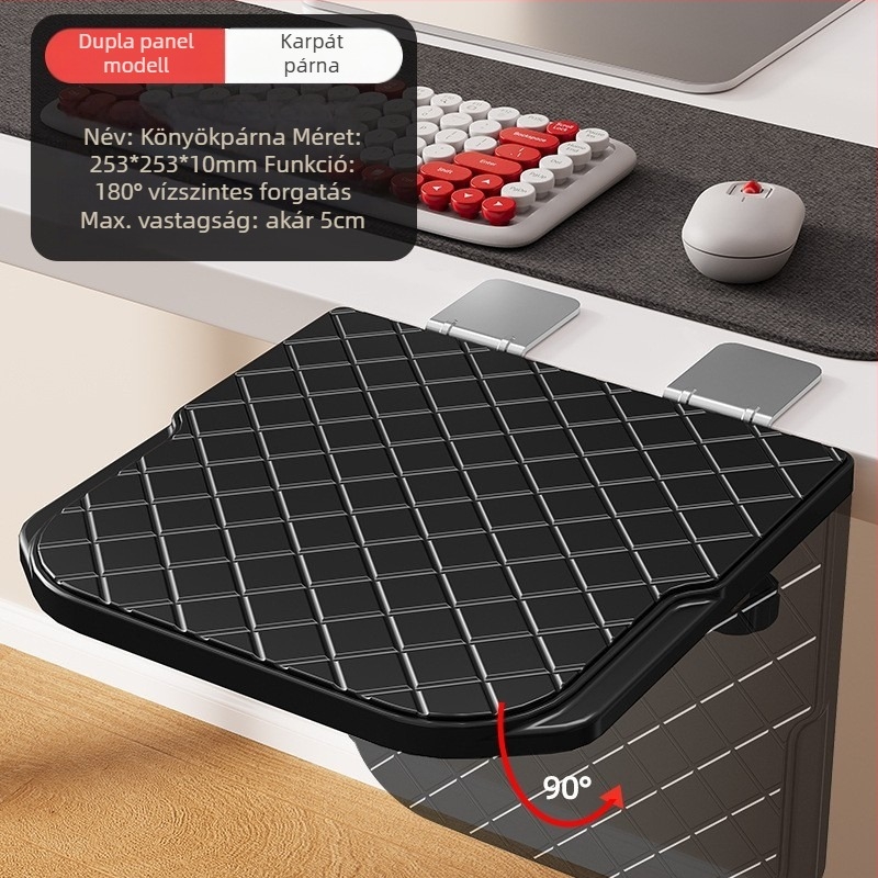 Irodai könyöktámasz — forgatható kartámasz, szilikon és textil, csúszásmentes, könnyen tisztítható