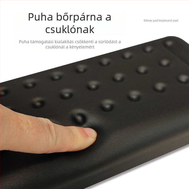 L-alakú asztali élhez illeszkedő bőrtámaszos egérpad, csuklótámasz, egy darabos dizájn, csúszásmentes