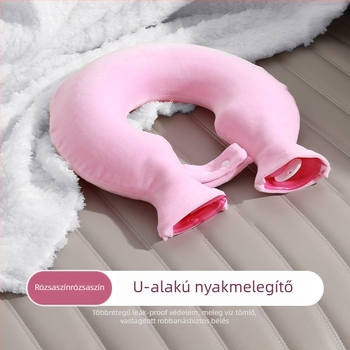 U-alakú melegvizes tasak nyakhoz és vállhoz, PVC anyag, vízzel töltött, hideg és meleg használat
