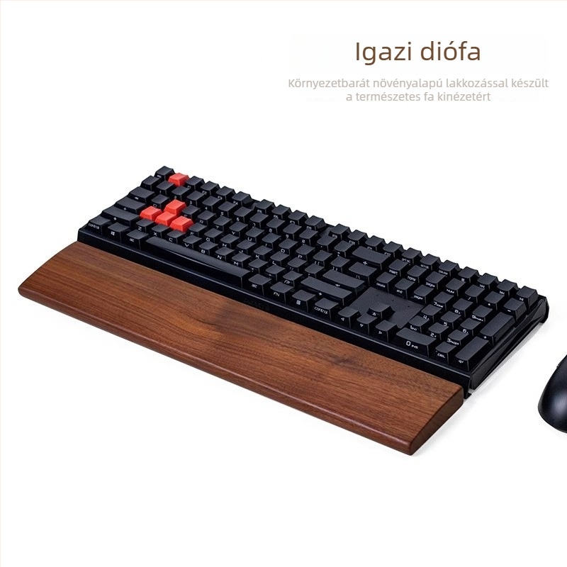 Masszívfa billentyűzet-kéztámasz, anyaga: ebony, fa tál modell, vízálló, csúszásmentes, kopásálló.