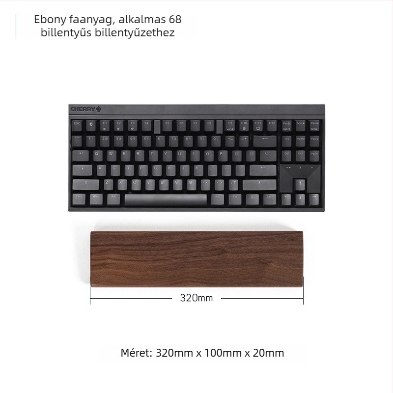 Masszívfa billentyűzet-kéztámasz, anyaga: ebony, fa tál modell, vízálló, csúszásmentes, kopásálló.