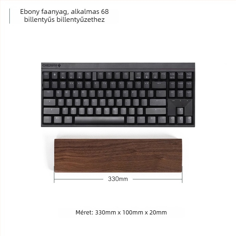 Masszívfa billentyűzet-kéztámasz, anyaga: ebony, fa tál modell, vízálló, csúszásmentes, kopásálló.