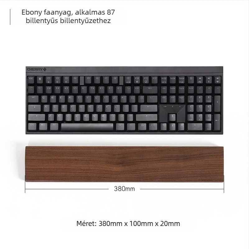Masszívfa billentyűzet-kéztámasz, anyaga: ebony, fa tál modell, vízálló, csúszásmentes, kopásálló.