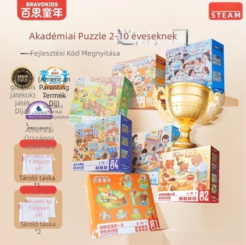 Bravokids 3D puzzle gyerekeknek, 4–6 éveseknek, műanyag, közepes nehézség