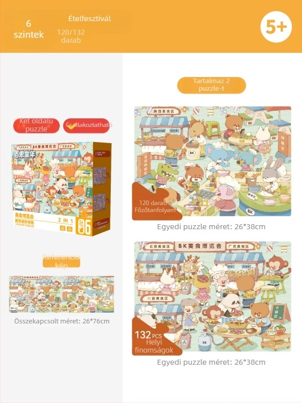 Bravokids 3D puzzle gyerekeknek, 4–6 éveseknek, műanyag, közepes nehézség