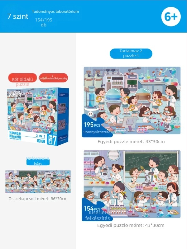 Bravokids 3D puzzle gyerekeknek, 4–6 éveseknek, műanyag, közepes nehézség