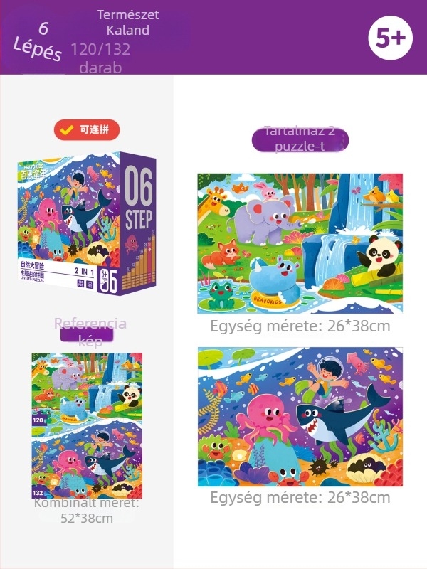 Bravokids 3D puzzle gyerekeknek, 4–6 éveseknek, műanyag, közepes nehézség