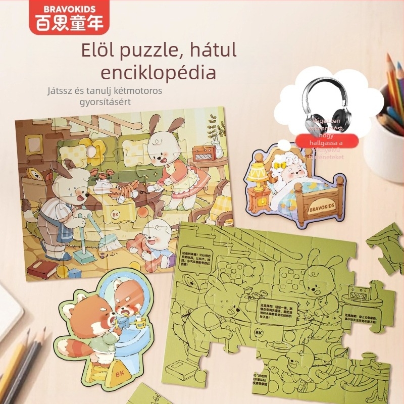 Bravokids 3D puzzle gyerekeknek, 4–6 éveseknek, műanyag, közepes nehézség
