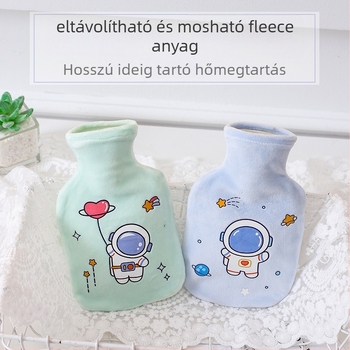 Vízinjekciós forró víz táska – Rajzolt űrhajós, gumi, kézben tartható, 270 g, meleg és hideg kettős használat