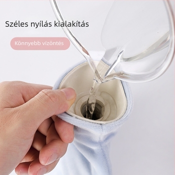 Vízinjekciós forró víz táska – Rajzolt űrhajós, gumi, kézben tartható, 270 g, meleg és hideg kettős használat