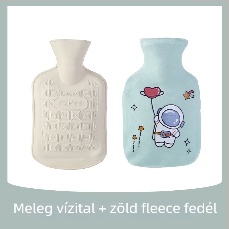 Vízinjekciós forró víz táska – Rajzolt űrhajós, gumi, kézben tartható, 270 g, meleg és hideg kettős használat
