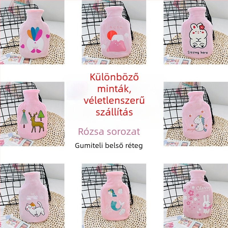 Vízinjekciós forró víz táska – Rajzolt űrhajós, gumi, kézben tartható, 270 g, meleg és hideg kettős használat