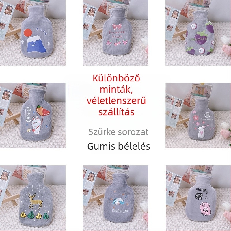 Vízinjekciós forró víz táska – Rajzolt űrhajós, gumi, kézben tartható, 270 g, meleg és hideg kettős használat