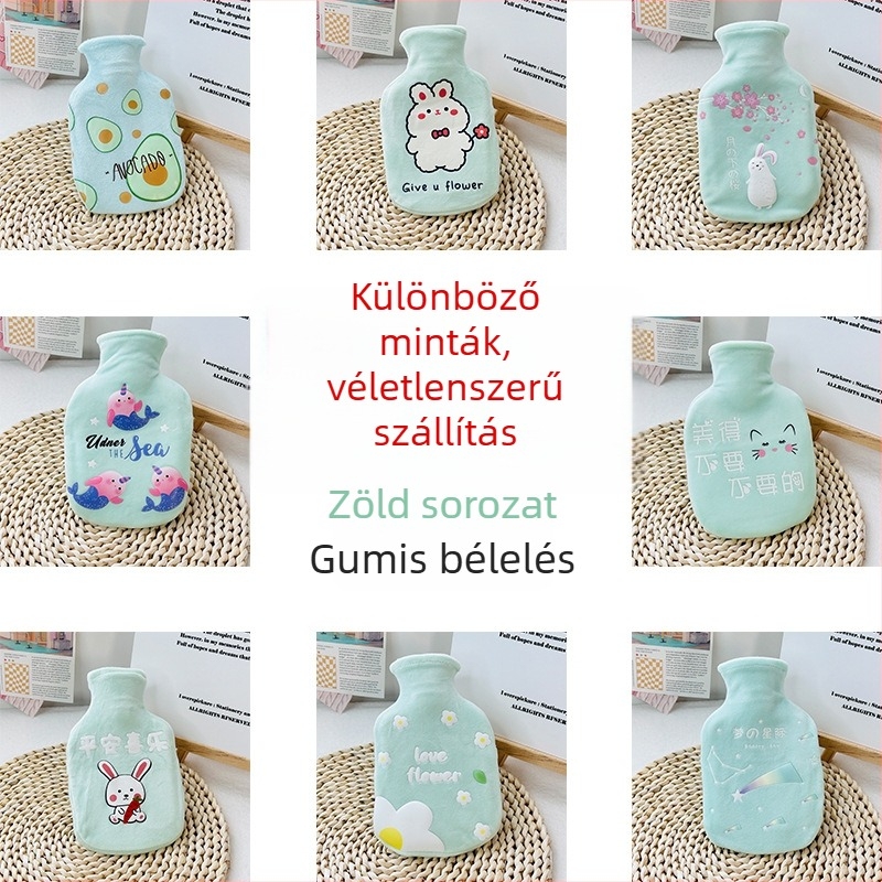 Vízinjekciós forró víz táska – Rajzolt űrhajós, gumi, kézben tartható, 270 g, meleg és hideg kettős használat