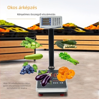 Shen xin kereskedelmi elektronikus mérleg, 150KG, nagy pontosságú mérés, elektronikus mérés, tápegység: ólomakkumulátor és hálózati csatlakozás, testreszabható