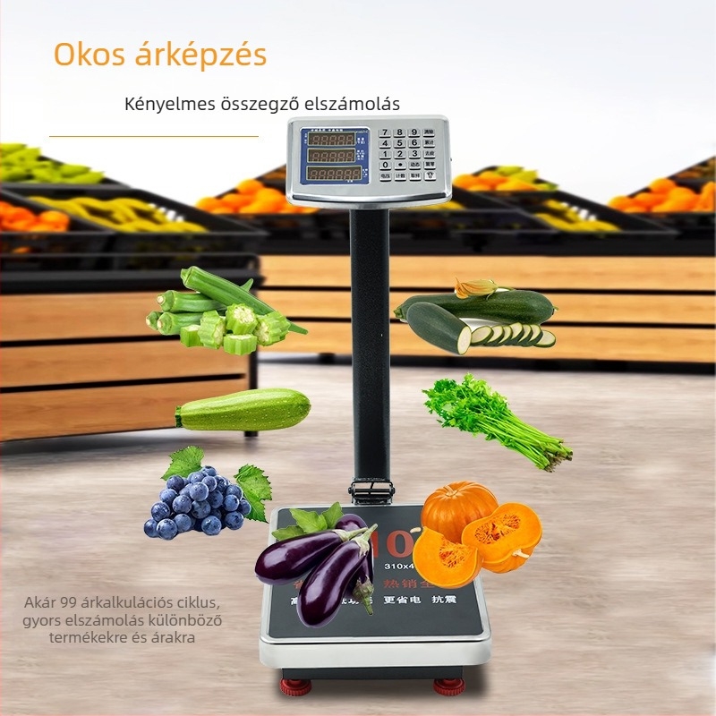 Shen xin kereskedelmi elektronikus mérleg, 150KG, nagy pontosságú mérés, elektronikus mérés, tápegység: ólomakkumulátor és hálózati csatlakozás, testreszabható