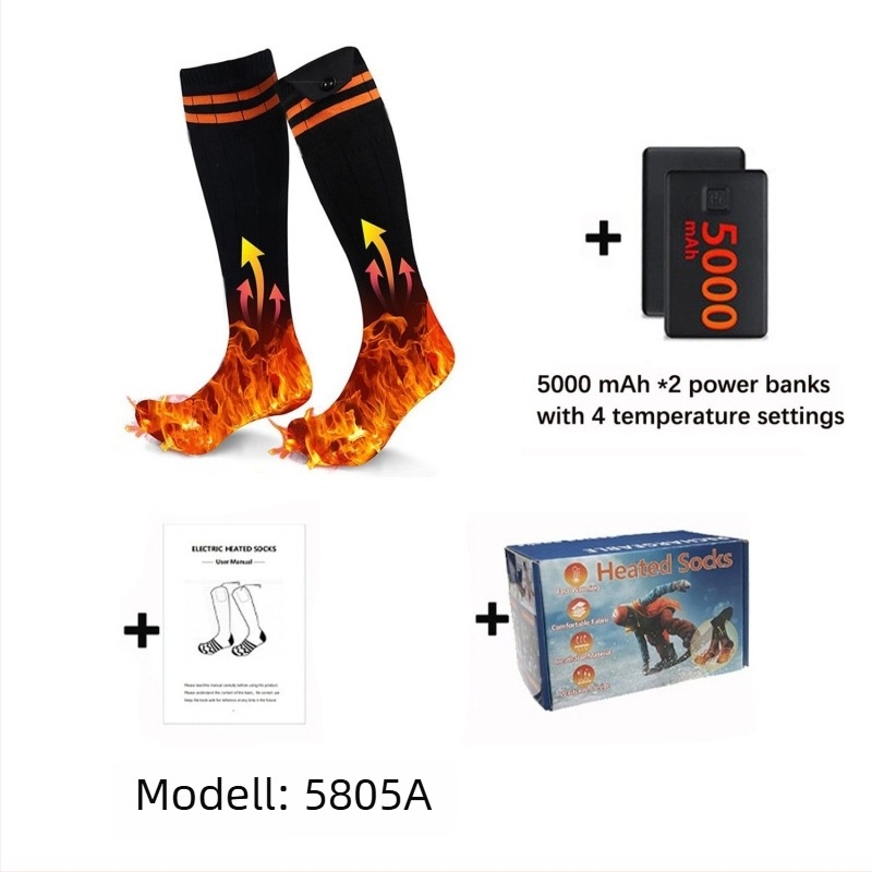 USB-energia ellátású fűtött sízokni kültéri használatra, uniszex, pamut felsőrész és talp, OEM testreszabás