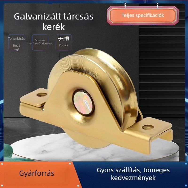 Csúszóajtó vezető görgő V-, U- és Y-típusú vezetőkkel, vastagított szerelvénylemez, teherbírás 0,5 t