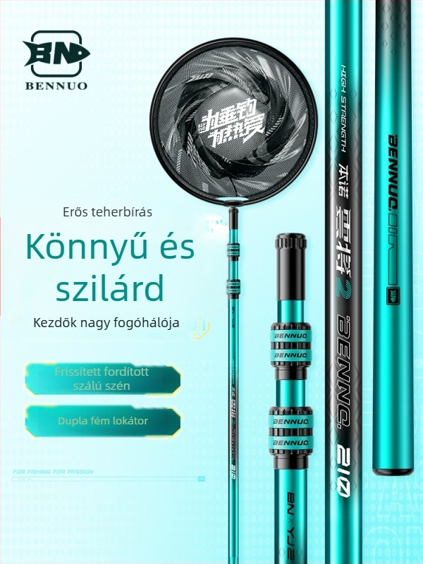 Szénszálas teleszkópos halászhálóbot – ultrakönnyű, ultrakemény, készlet