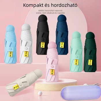 Ultra könnyű ötfagú esernyő, hat bordával, UV védelem, kapszula alakú zsebes esernyő