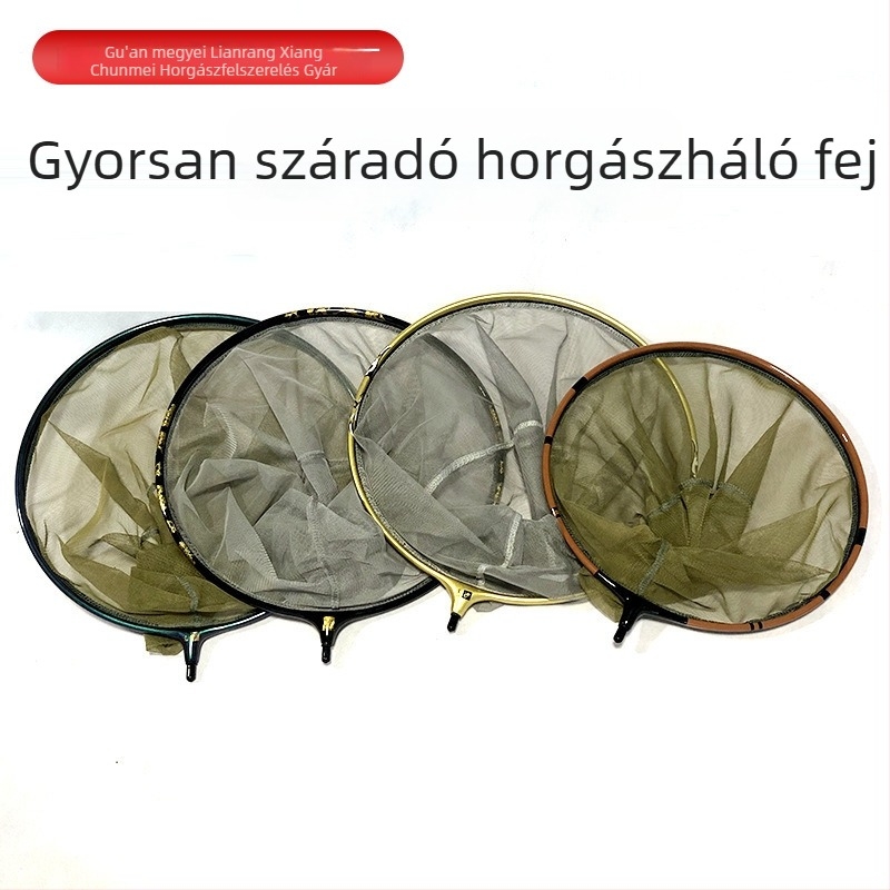 Karbon szálas merítőfej anti-akadási dizájnnal nagy halakhoz, gyorsan száradó horgász háló