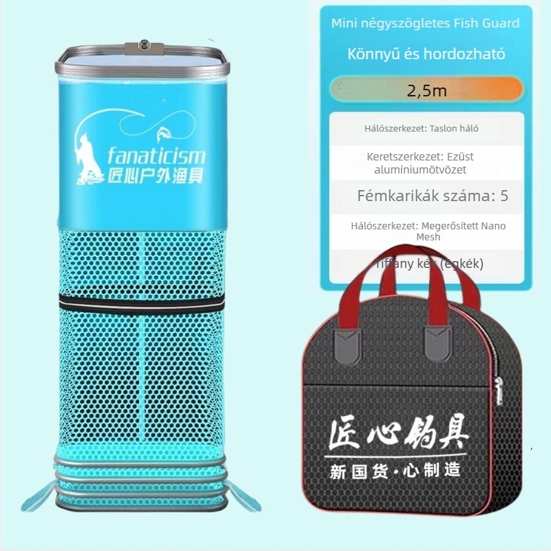 Uniqueity kocka alakú halvédő háló – összecsukható, hordozható halászathoz