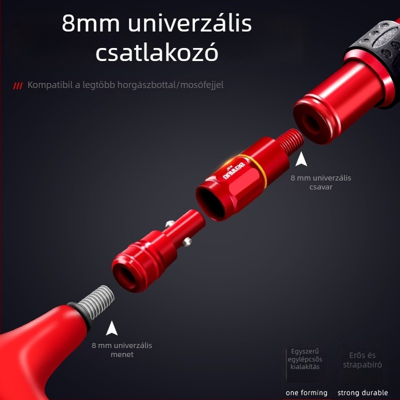 Horgász háló átalakító csatlakozó, anti-rotációs fej, 8 mm univerzális csukló, alumíniumötvözet