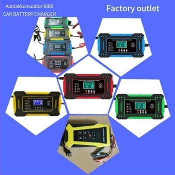 Autó akkumulátor töltő, 12V kimenet, 220V bemenet, töltési áram 2000 mA, kisülési áram 6000 mA