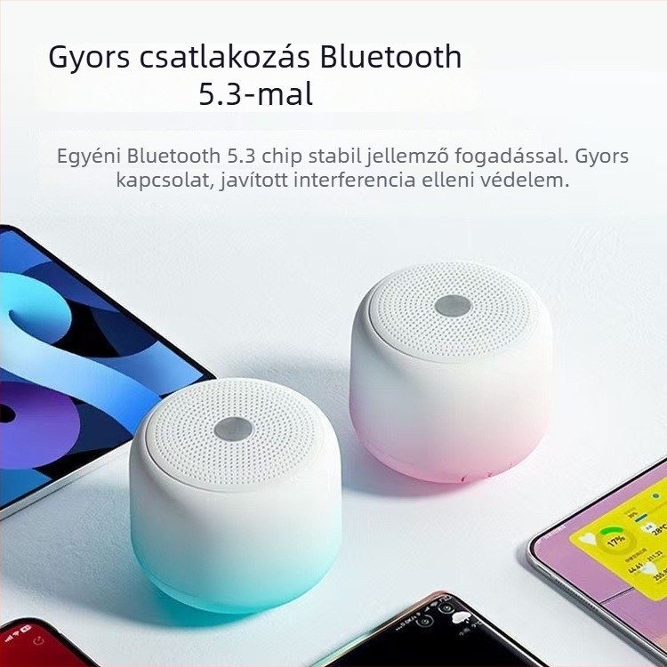 Kültéri hordozható Bluetooth hangszóró IPX4 vízálló, beépített akkumulátor 1000–1200mAh, Bluetooth 5.3, 100Hz–20kHz, 3W