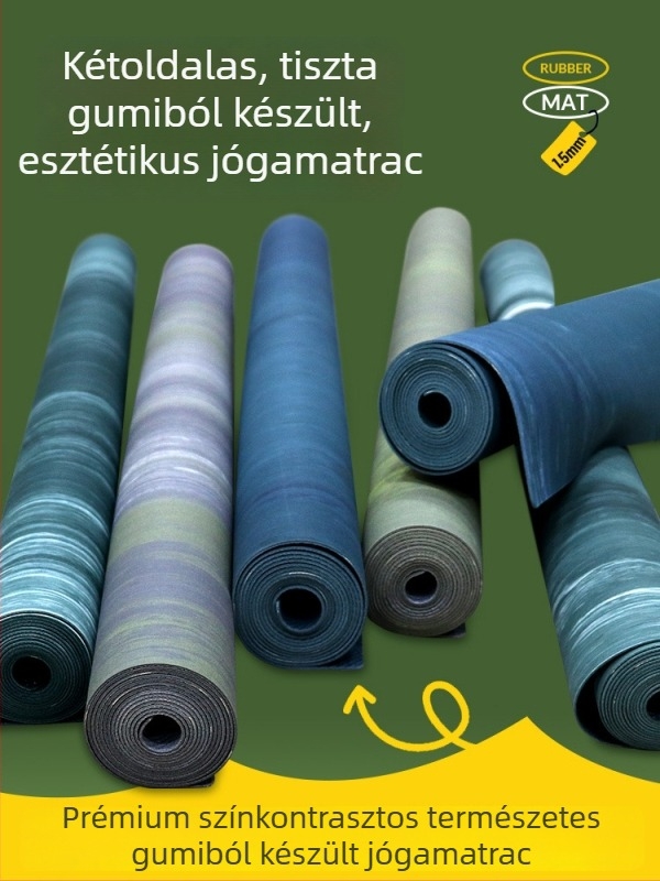 1,5 mm ultra vékony hordozható jóga matrac, tiszta kaucsukból, összehajtható utazásokhoz, csúszásmentes, stabil