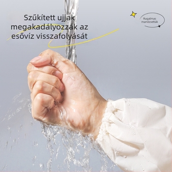 Egy személyes kapucnis esőponcsó, vastag PVC anyagból, túrázáshoz