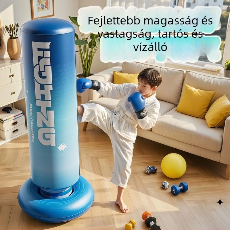 Függőleges homokzsákos boksz edző PVC anyagból, otthoni használatra, gyerekek számára