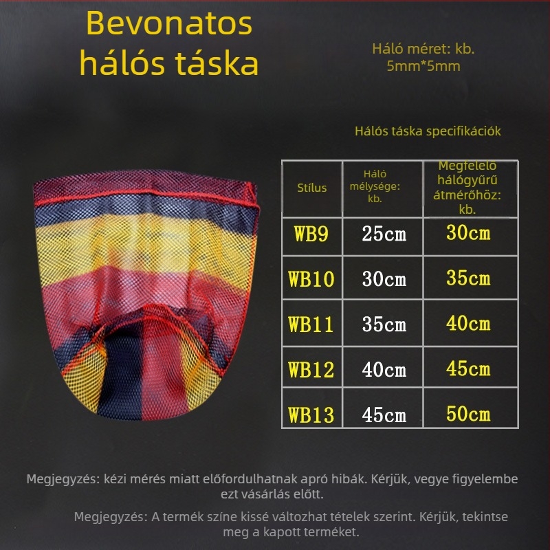 Horgász Háló Táska ragasztó bevonatú anti-akasztó hálóval, 5 mm háló, Fishing Shura