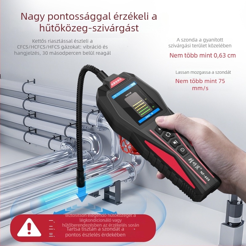 NF-605 gázdetektor hűtőközegek szivárgásának észlelésére klímaberendezésekben, autókban és hűtőszekrényekben