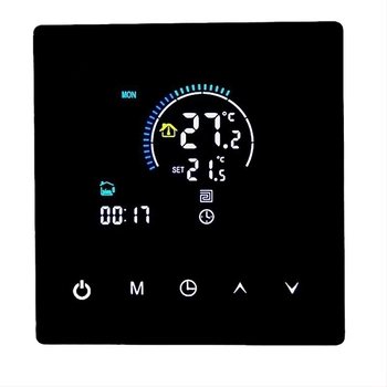 Aoyi Okos Wi‑Fi padlófűtés termosztát összekapcsolási funkcióval, 25A elektromos fűtőfilmhez, DC 5V, falra szerelve