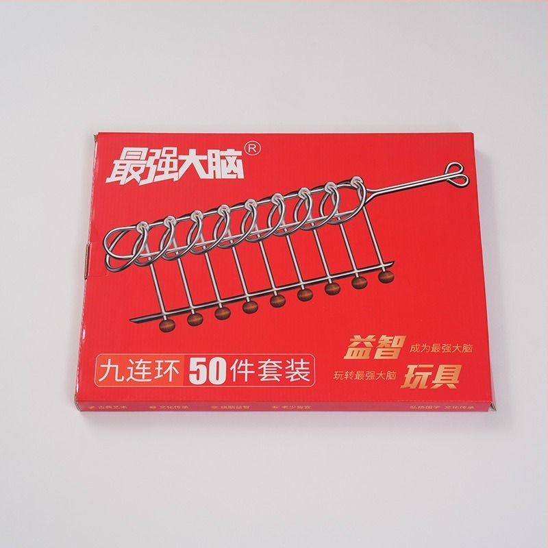 Fémes oldó puzzle - 50 darabos készlet, Luban Lock, kilenc gyűrűs puzzle, szellemi játék 14 éveseknek