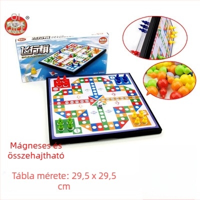 Gyermekeknek szánt mágneses összecsukható sakkjáték — hordozható oktató játék az agyfejlődéshez, kéz-szem koordináció, interaktív tanulás