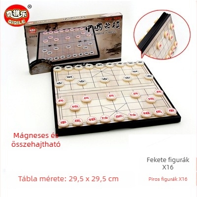 Gyermekeknek szánt mágneses összecsukható sakkjáték — hordozható oktató játék az agyfejlődéshez, kéz-szem koordináció, interaktív tanulás