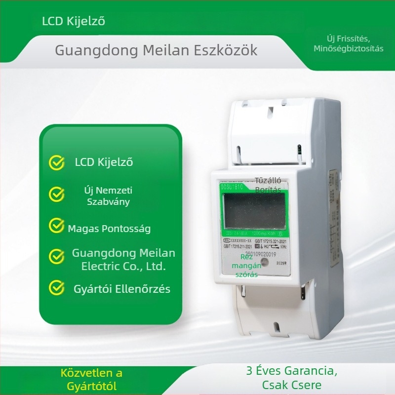 Egyfázisú intelligens digitális DIN-sín energia-mérő 220V