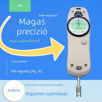 Mutatós dinamométer, nyomó-húzó típusú, modell NK20N, kapacitás 2 kg, pontosság 1%, mérési tartomány 0-500 N