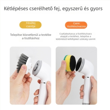 Többfunkciós elektromos tisztító kefe háztartási használatra – műanyag burkolat, Aurechon márka; Kraft karton dobozban; 36 darab a csomagban.