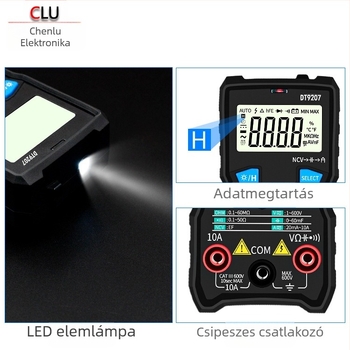Digitális multiméter DT9207 (Automatikus mérési tartomány; DC 6-600V; AC 6-600V; Kapacitás 0-60µF)