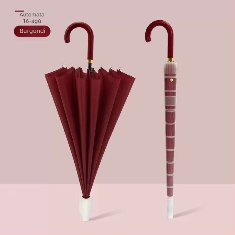 Férfi esernyő 24 bordával, automata nyitás, hosszú nyél golf stílus, 190t vízálló anyag, logó nyomtatás