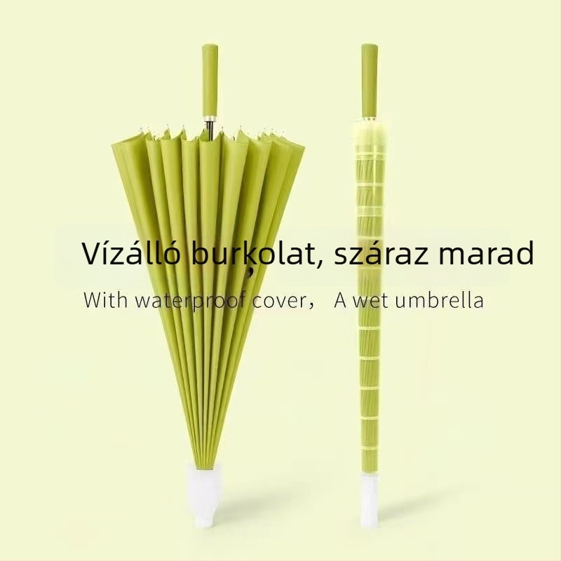 Férfi esernyő 24 bordával, automata nyitás, hosszú nyél golf stílus, 190t vízálló anyag, logó nyomtatás