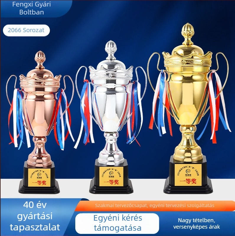 Fém trófea sportversenyekhez — testreszabható logónyomtatás; 3 kg nettó súly; Yiwu Golden Cup márka; ideális üzleti ajándékként