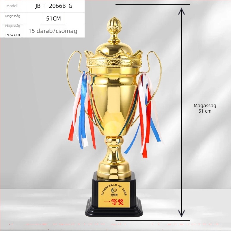 Fém trófea sportversenyekhez — testreszabható logónyomtatás; 3 kg nettó súly; Yiwu Golden Cup márka; ideális üzleti ajándékként